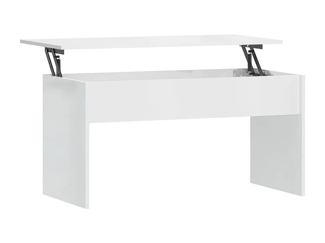 Mesa de centro contrachapada blanco brillante 102x50,5x52,5 cm