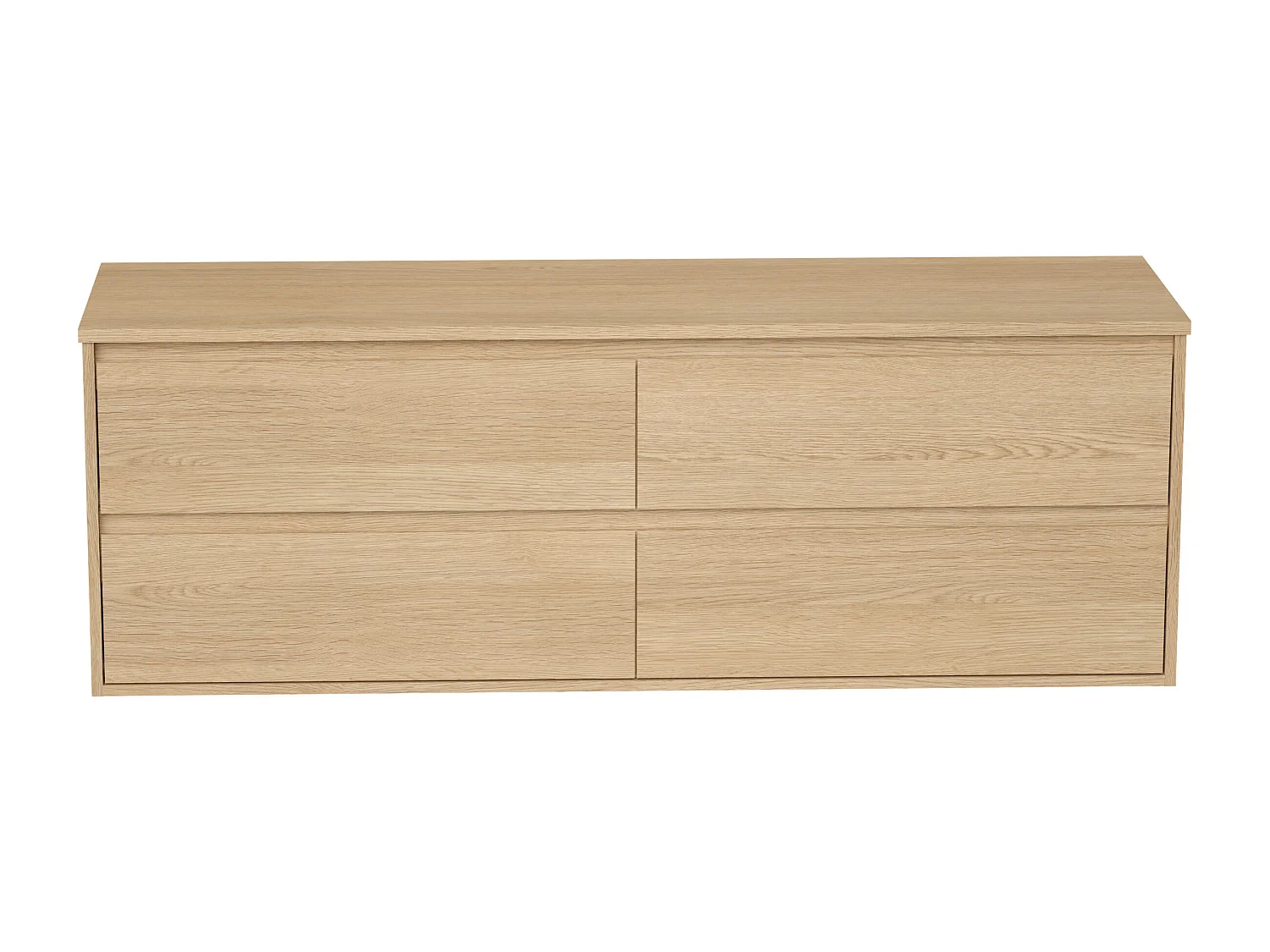 Waschbeckenunterschrank hängend mit Platte - 150 cm - Eichenholzfurnier - MILIPAM