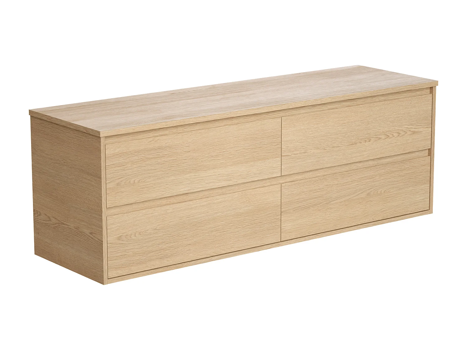 Waschbeckenunterschrank hängend mit Platte - 150 cm - Eichenholzfurnier - MILIPAM