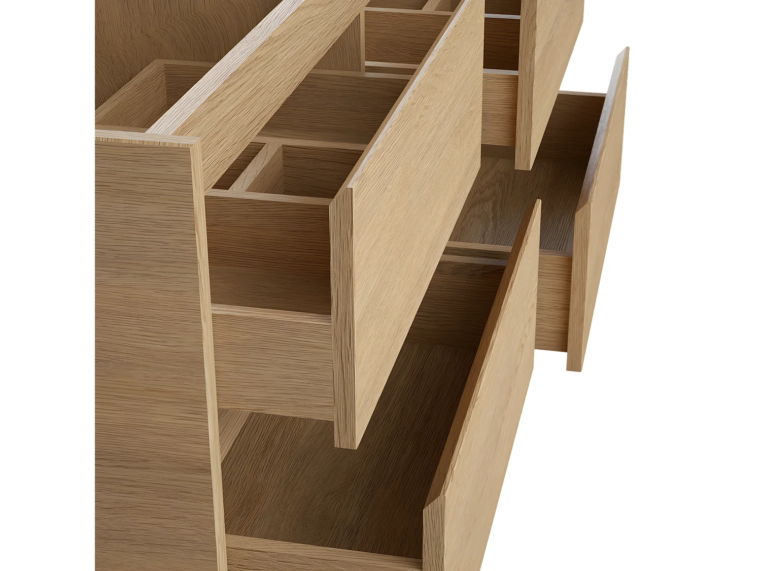 Waschbeckenunterschrank hängend mit Platte - 150 cm - Eichenholzfurnier - MILIPAM