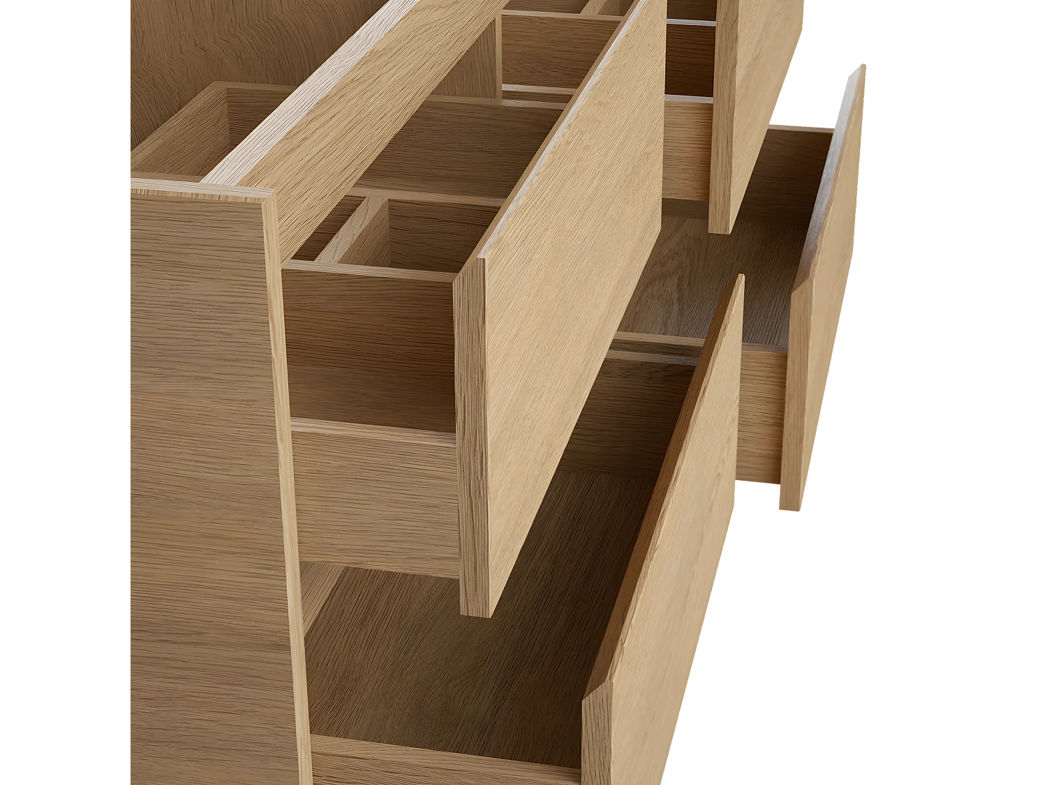 Meuble sous vasque suspendu avec planche - Placage chêne - 150 cm - MILIPAM