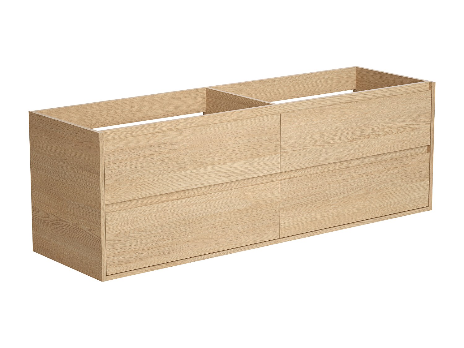 Waschbeckenunterschrank hängend - Eichenholzfurnier - 150 cm - MILIPAM günstig online kaufen