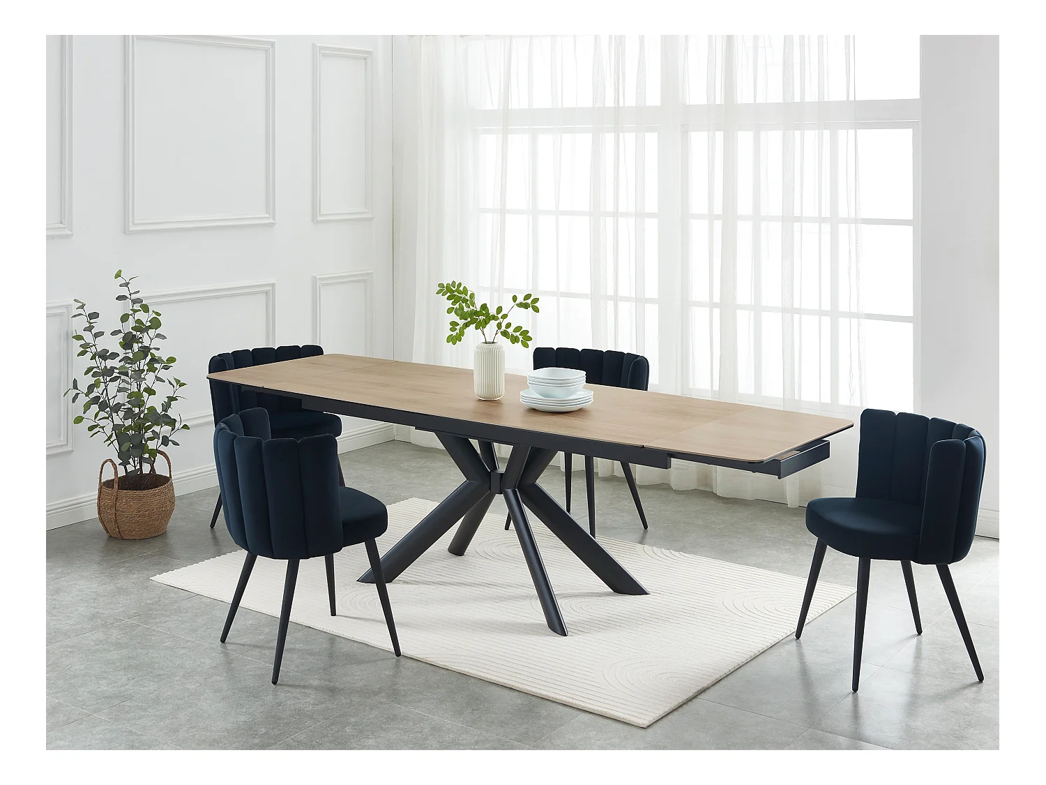 Set van 6 stoelen van velours en metaal - Zwart - PRANILLA van Pascal MORABITO