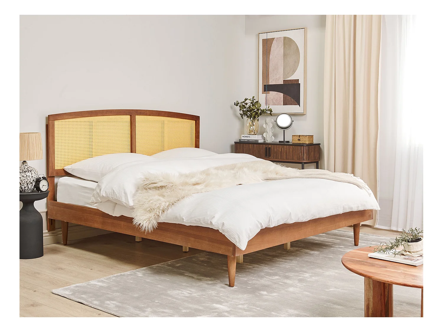 Bed Rotan VARZY 180 x 200 cm Bruin