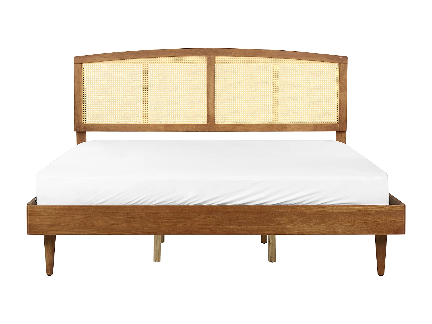 Cama Rattan VARZY 180 x 200 cm Castanho claro