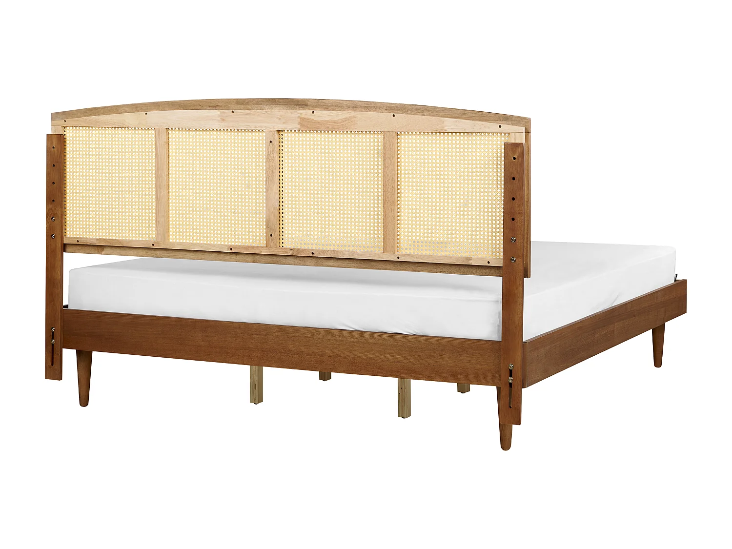 Lit avec sommier Rotin VARZY 180 x 200 cm Marron