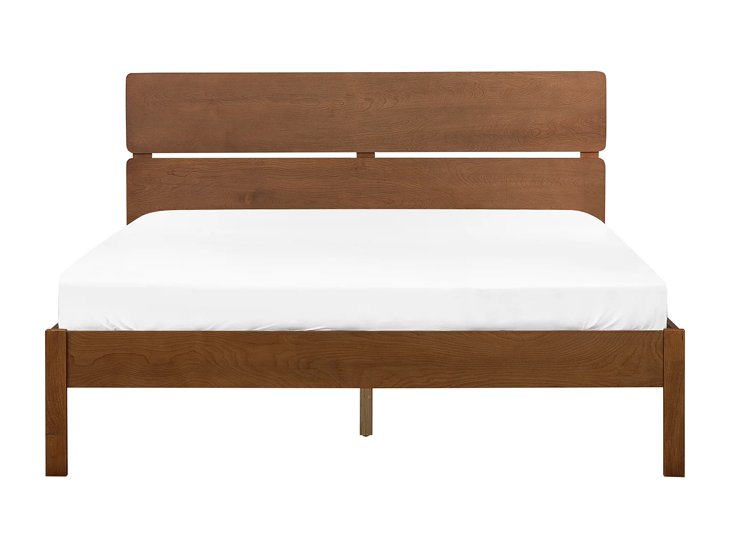 Lit avec LED Bois BOISSET 160 x 200 cm Marron foncé