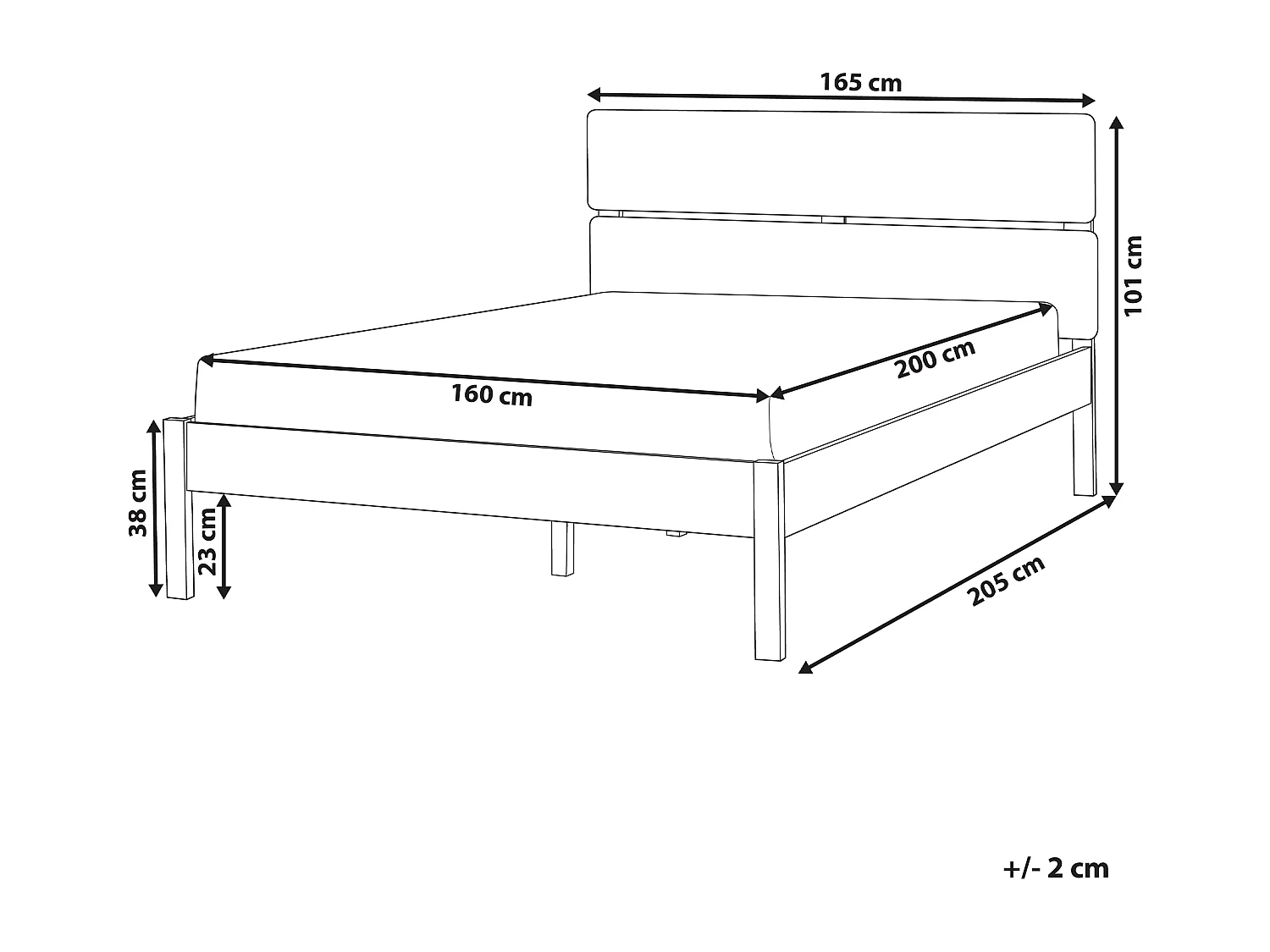 Bed met LED-verlichting Hout BOISSET 160 x 200 cm Donkerbruin