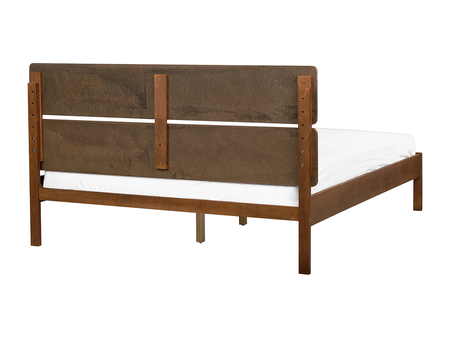 Bed met LED-verlichting Hout BOISSET 160 x 200 cm Donkerbruin