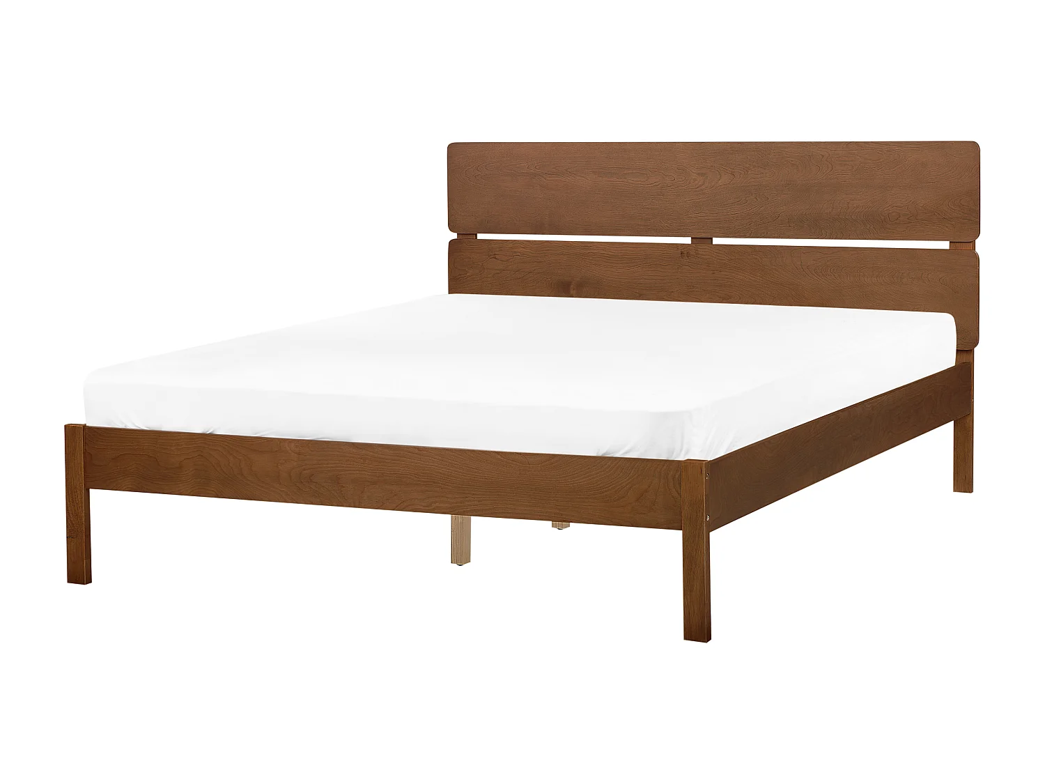 Lit avec LED Bois BOISSET 160 x 200 cm Marron foncé