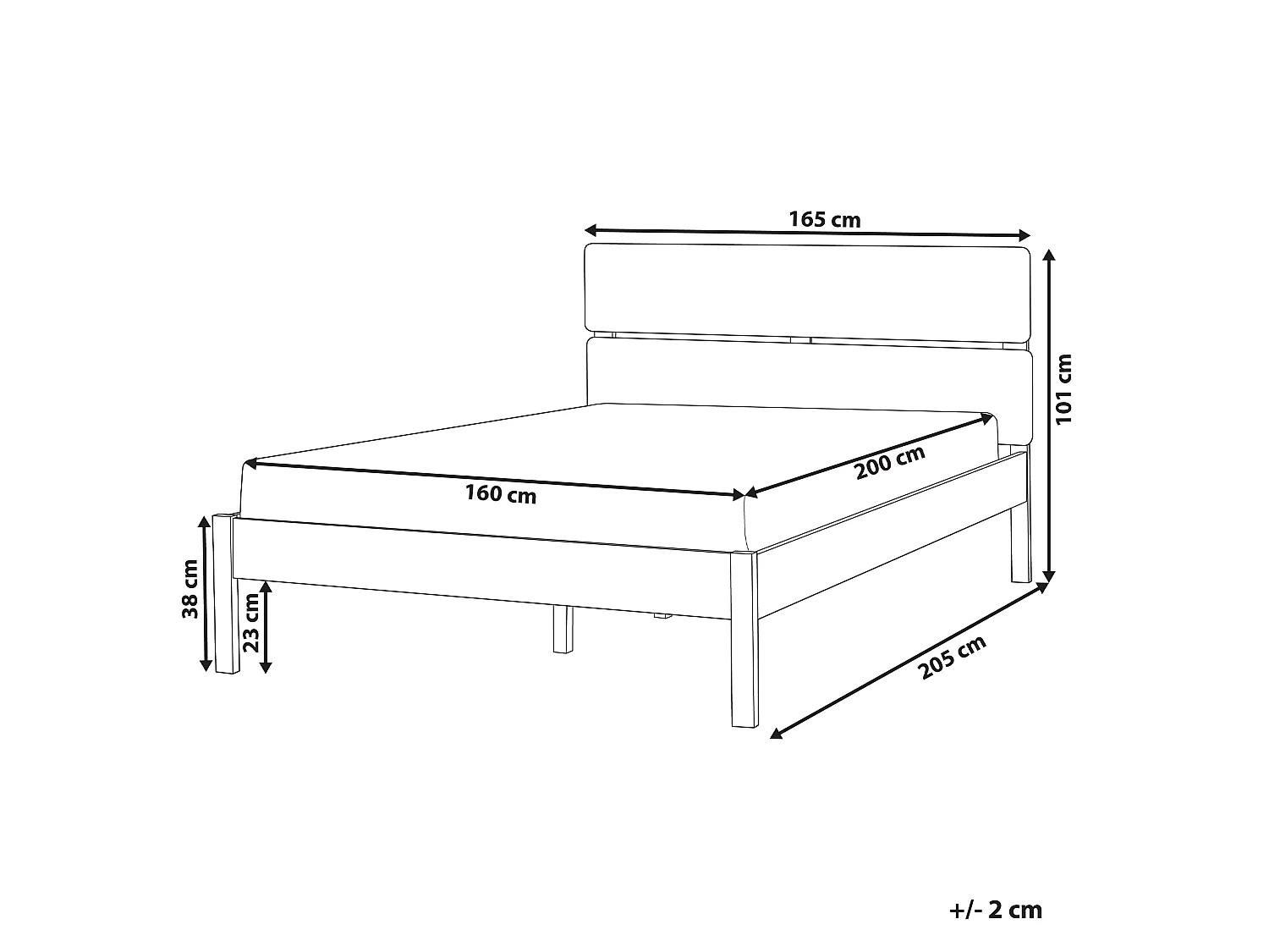 Bed with LED Wood BOISSET 160 x 200 cm (EU King Size) Dark Brown