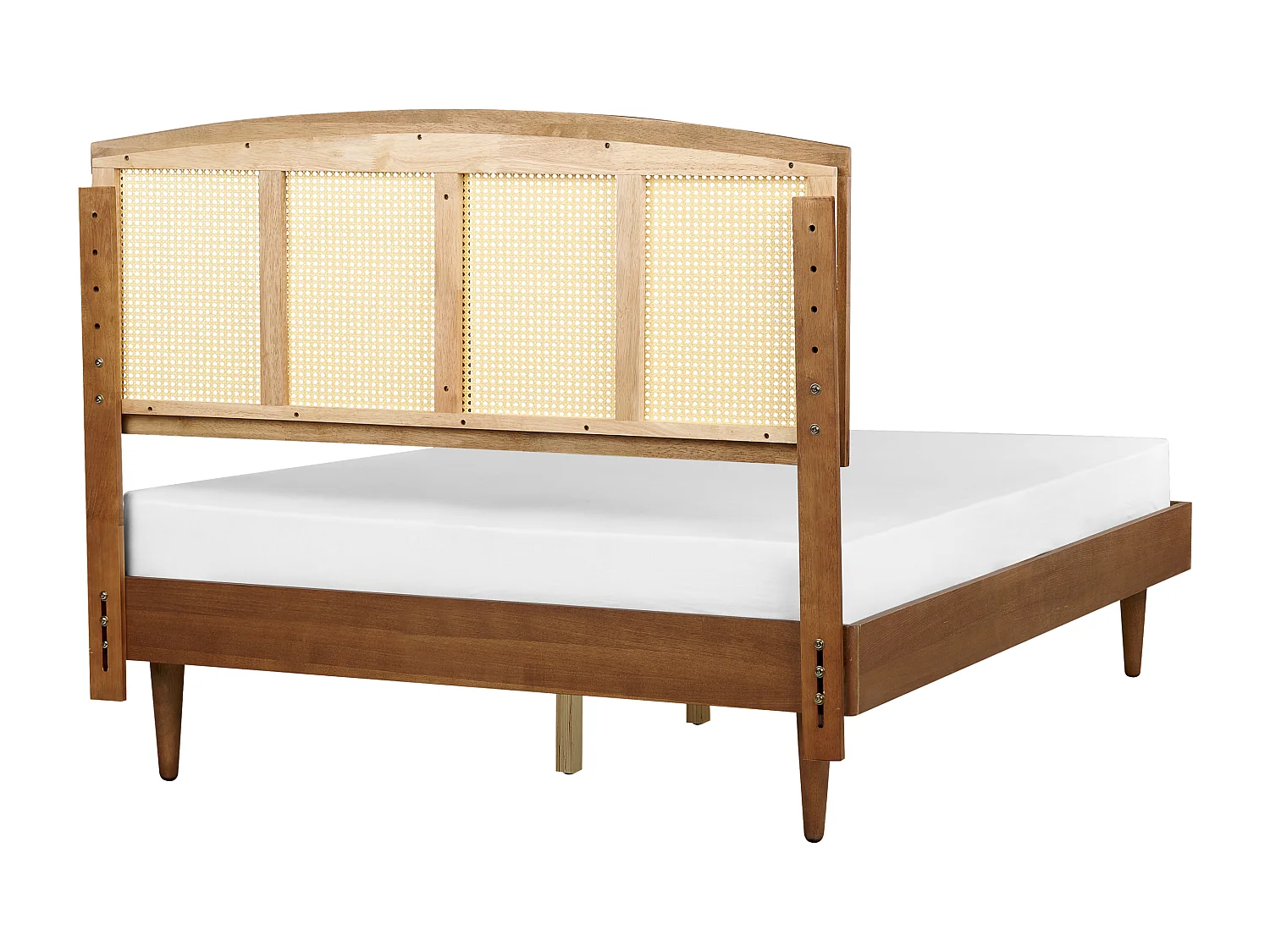 Lit avec sommier Rotin VARZY 140 x 200 cm Marron