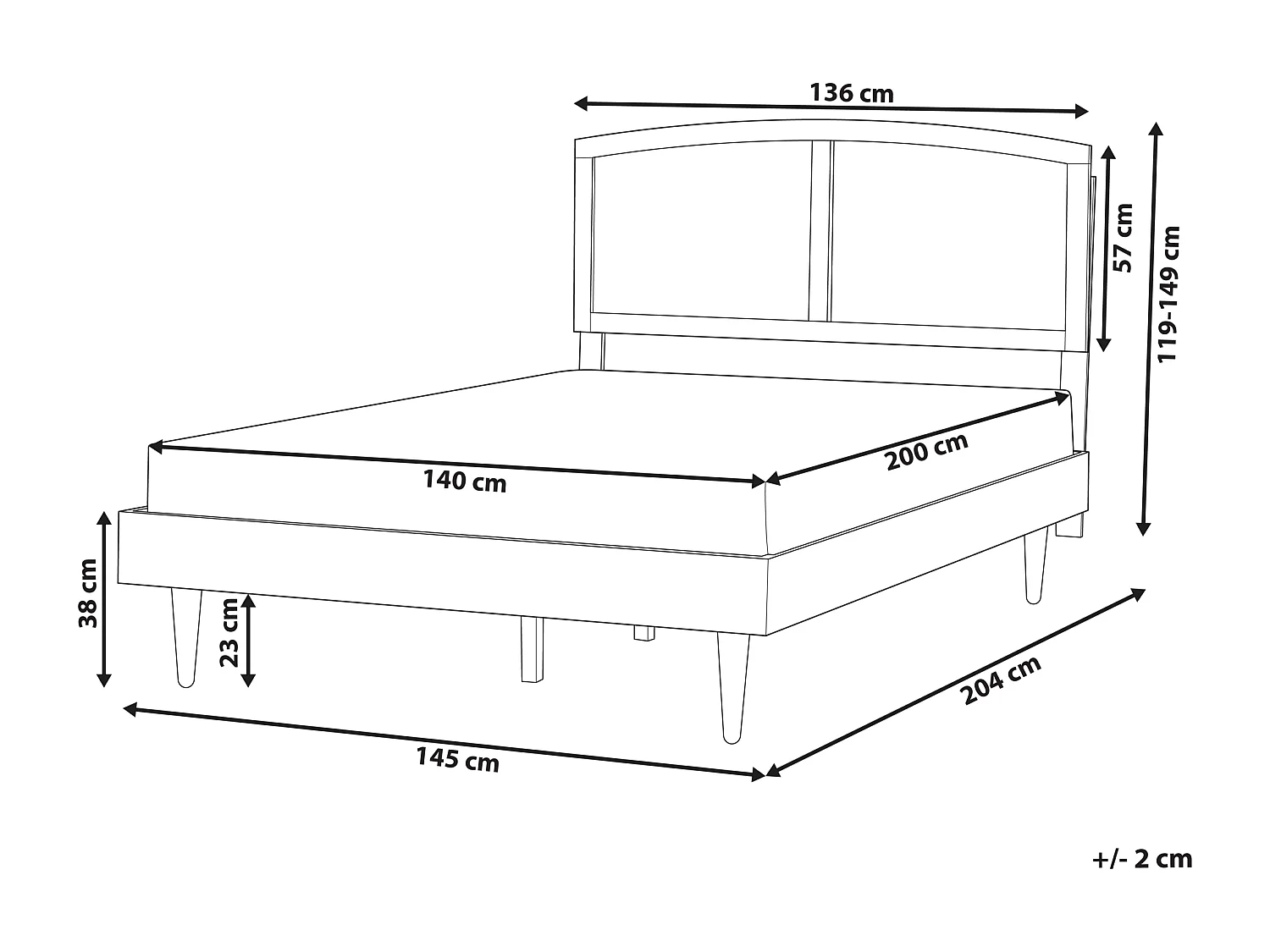Bett mit Lattenrost Rattan VARZY 140 x 200 cm Braun