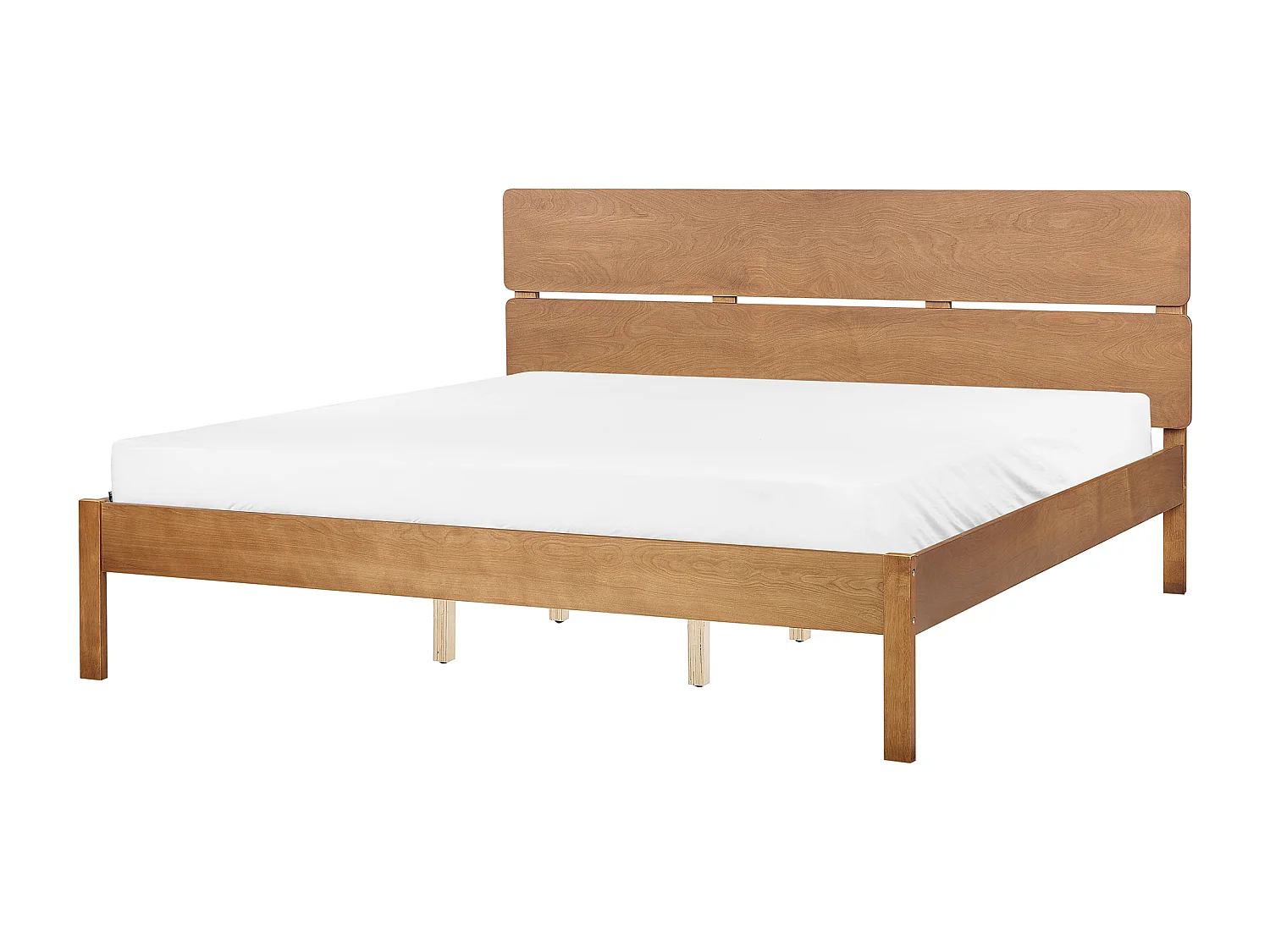 Bed met LED-verlichting Hout BOISSET 180 x 200 cm Donkerbruin