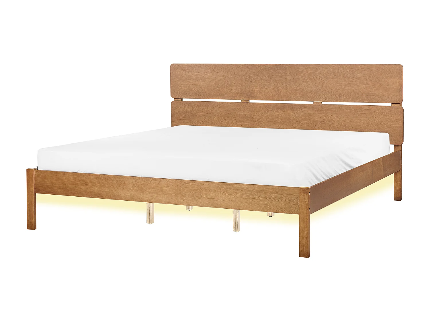 Bed met LED-verlichting Hout BOISSET 180 x 200 cm Donkerbruin