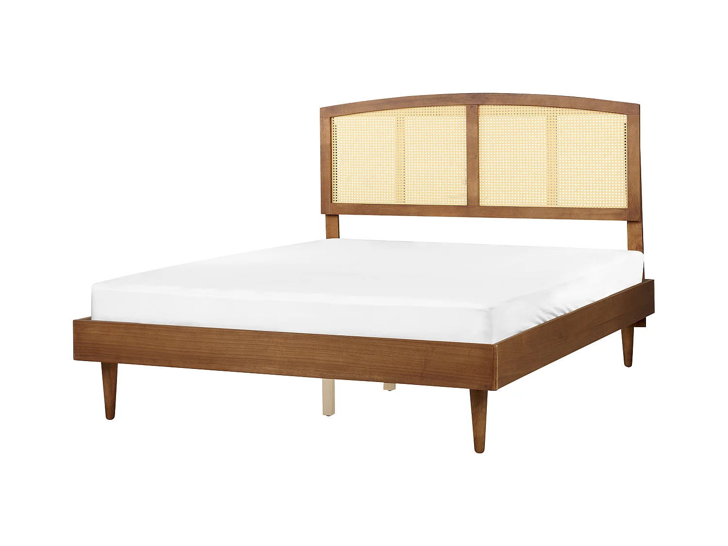 Lit avec sommier Rotin VARZY 160 x 200 cm Marron
