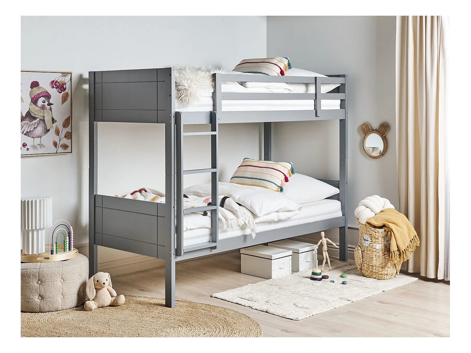 Letto a castello Legno MAULDE 90 x 200 cm Grigio