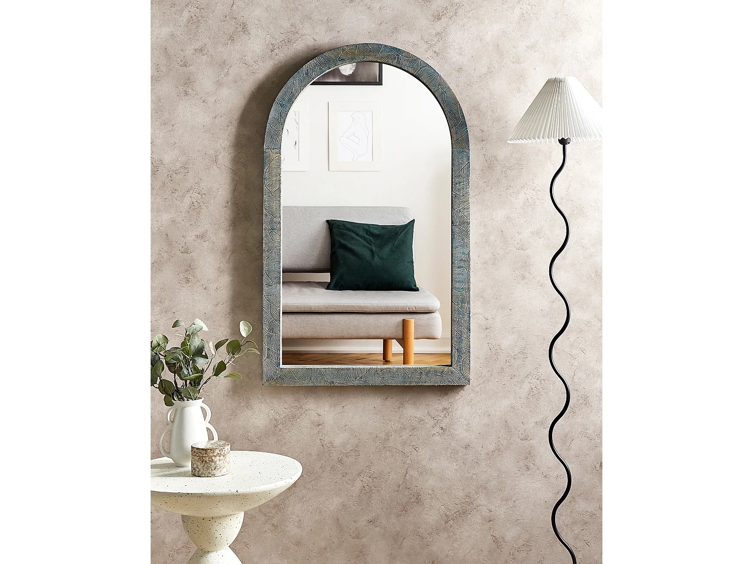 Miroir MELAY 66 cm 109 cm Bois Bleu