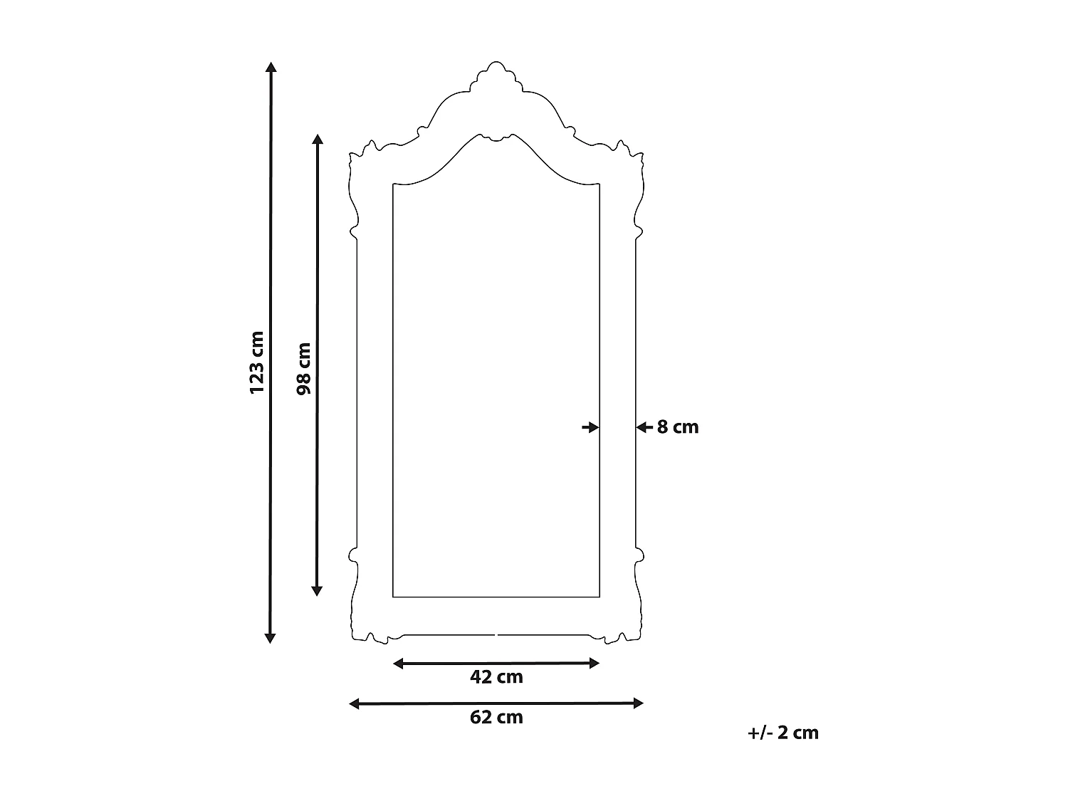 Miroir MABLY 62 cm 123 cm Bois Naturel