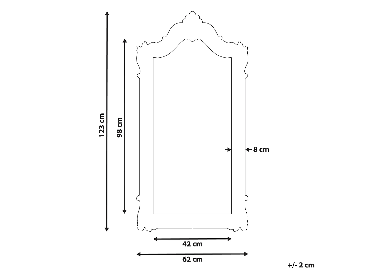 Miroir MABLY 62 cm 123 cm Bois Naturel