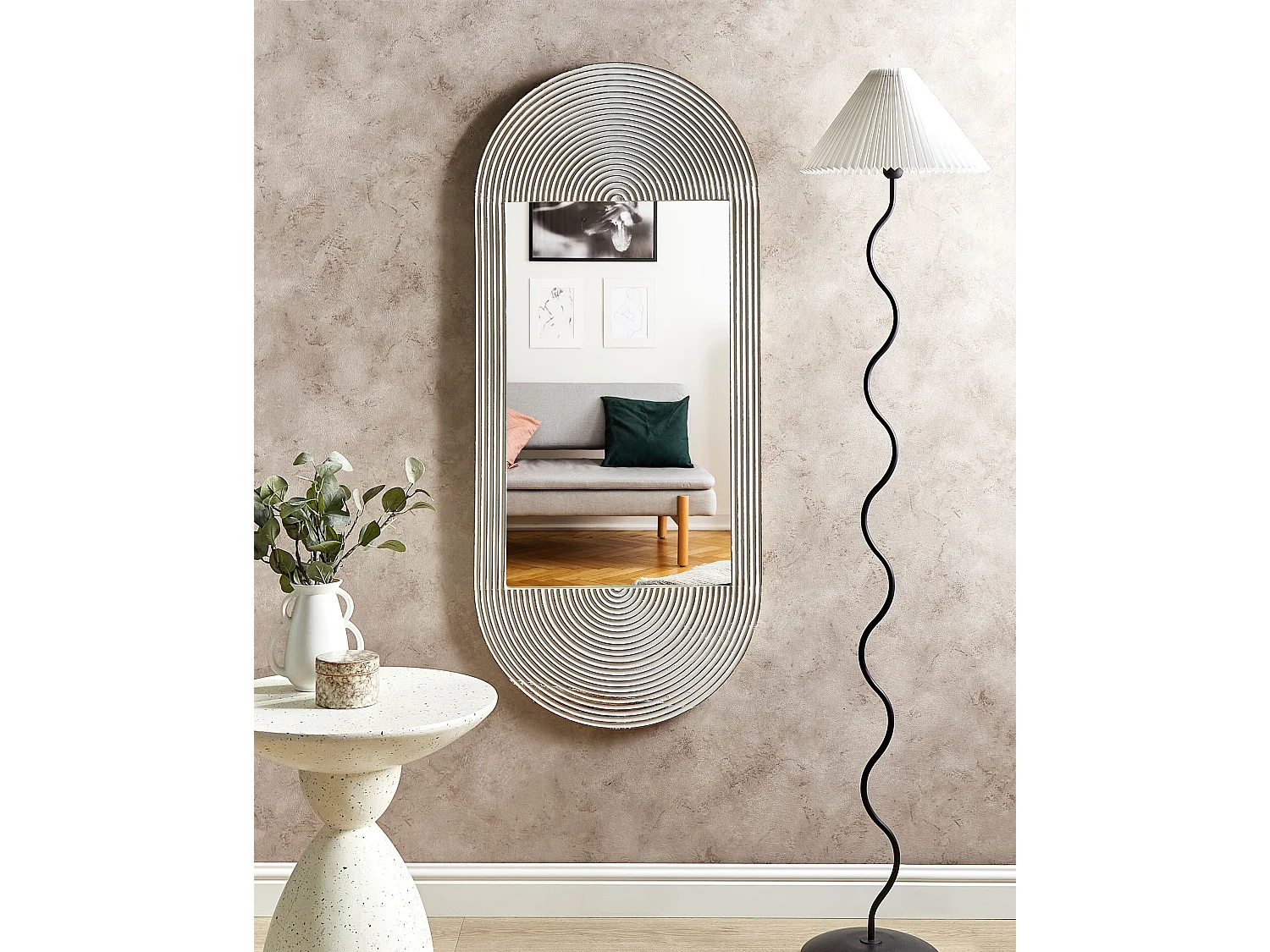 Wandspiegel BRIANT 56 cm 130 cm Hout Wit