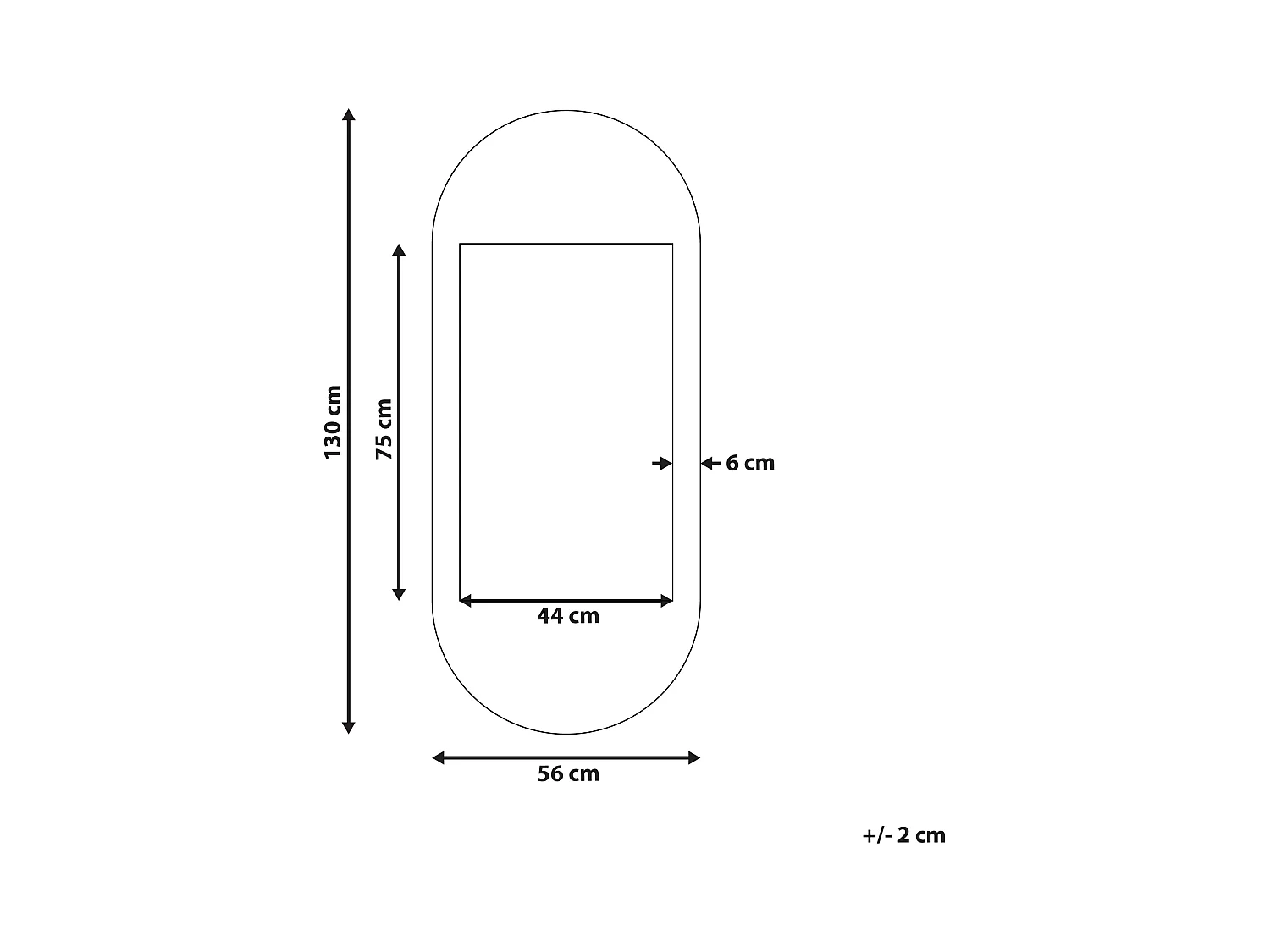 Wandspiegel BRIANT 56 cm 130 cm Hout Wit