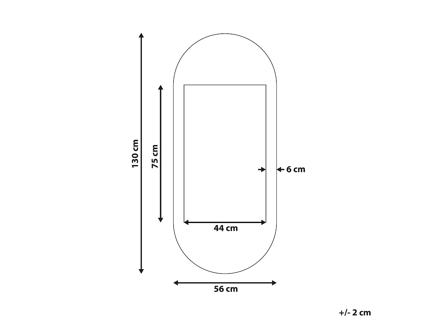 Miroir BRIANT 56 cm 130 cm Bois Blanc