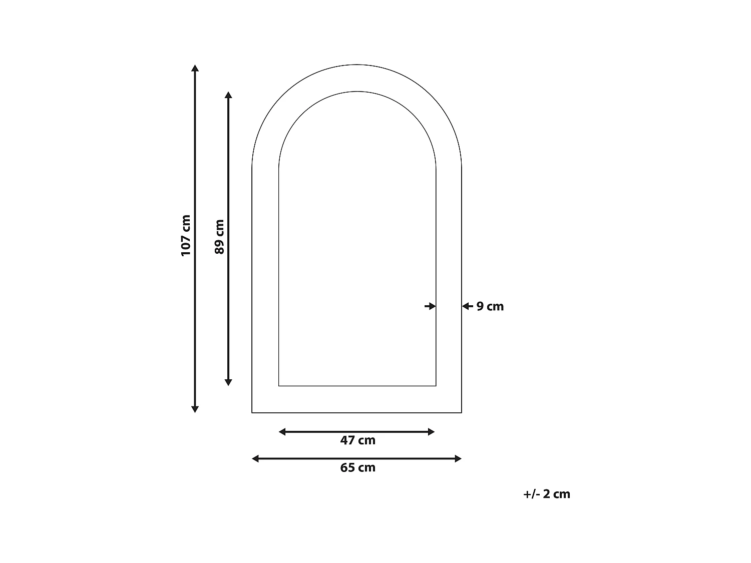 Espejo CHANDON 65 cm 107 cm Madera Blanco