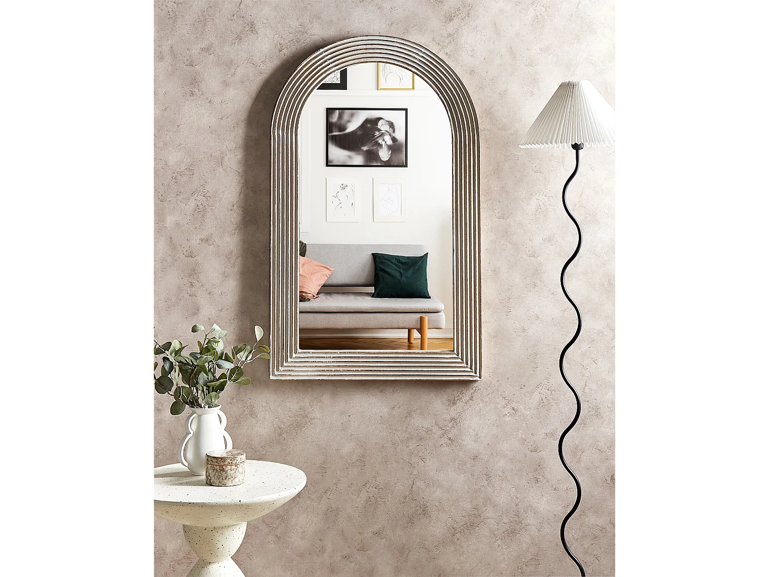 Espelho CHANDON 65 cm 107 cm Madeira Branco