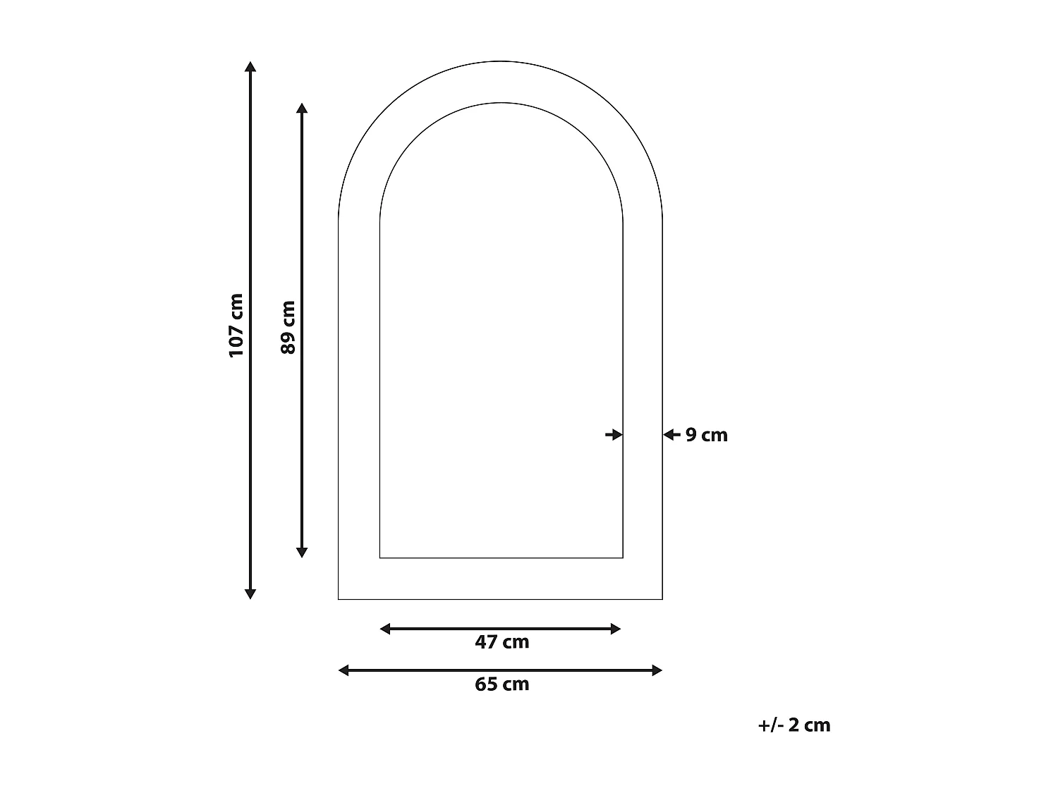 Espelho CHANDON 65 cm 107 cm Madeira Branco