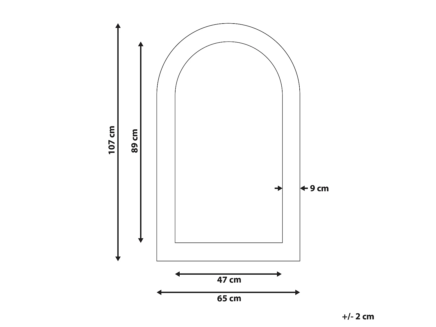 Miroir CHANDON 65 cm 107 cm Bois Blanc