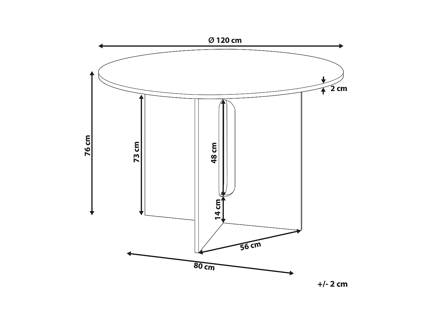 Tavolo da pranzo CORAIL Frassino chiaro 120 cm 120 cm