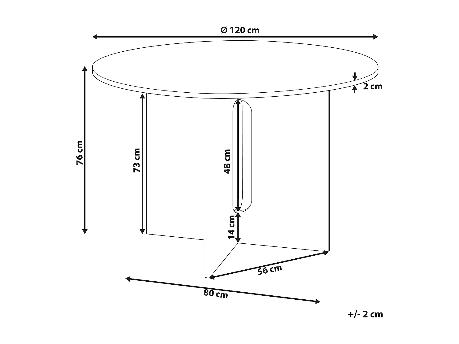 Table de repas CORAIL Frêne clair 120 cm 120 cm