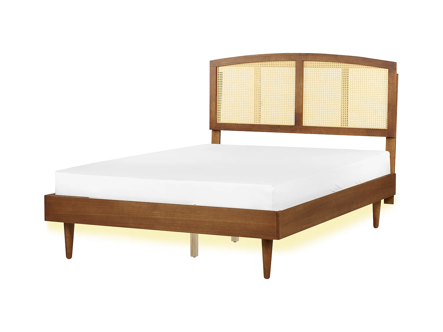 Lit avec LED Rotin VARZY 140 x 200 cm Marron