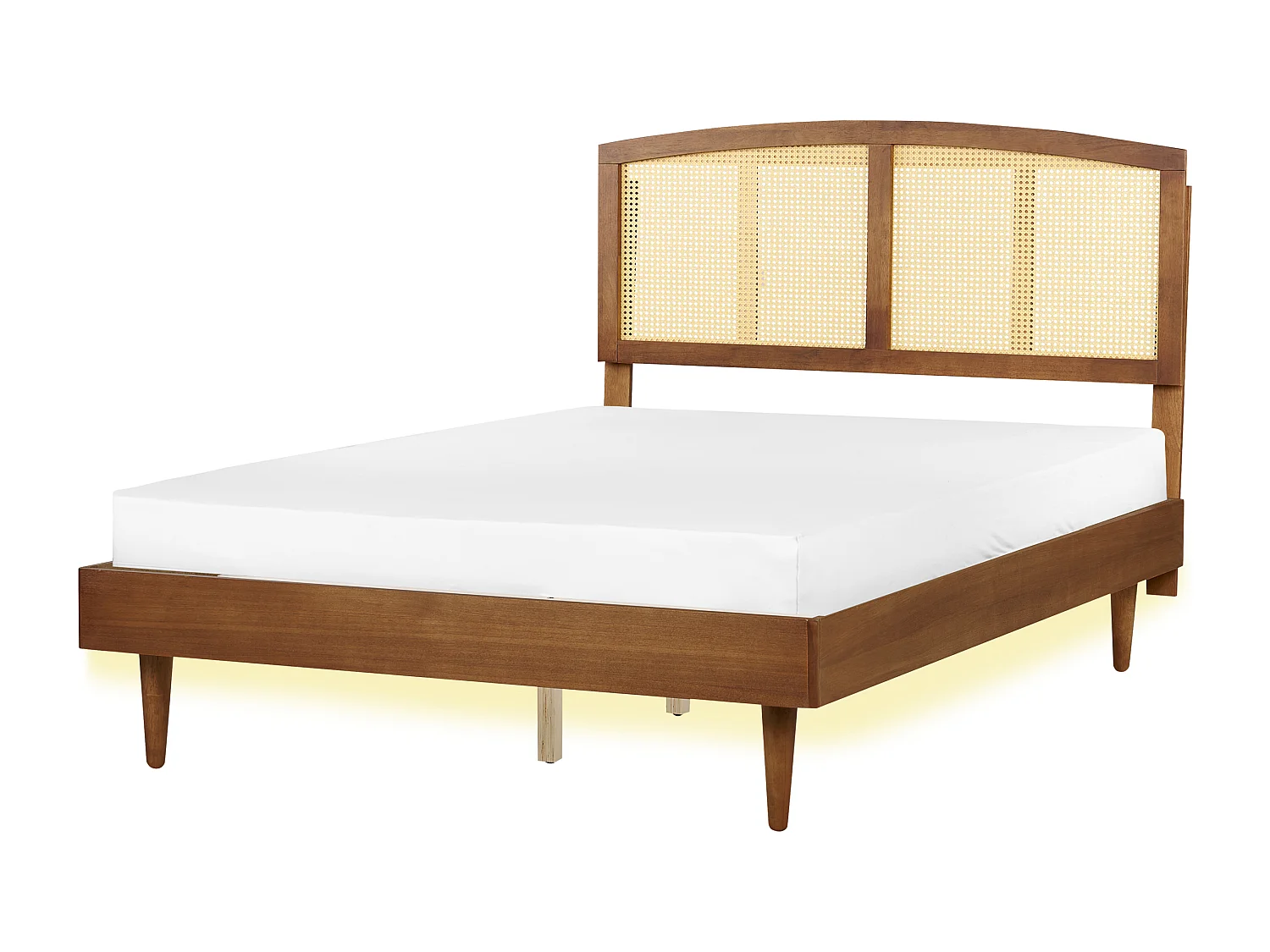 Lit avec LED Rotin VARZY 140 x 200 cm Marron