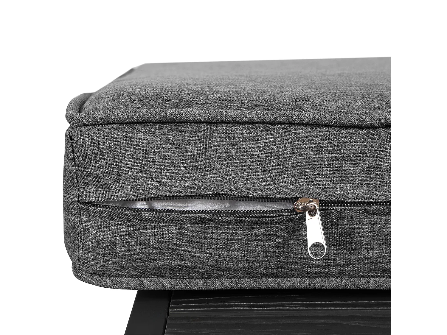 Muebles de jardín de hierro galvanizado - 4 plazas - 1 sofá, 2 sillones y 1 mesa de centro de WPC - decorado con cuerda gruesa - Gris