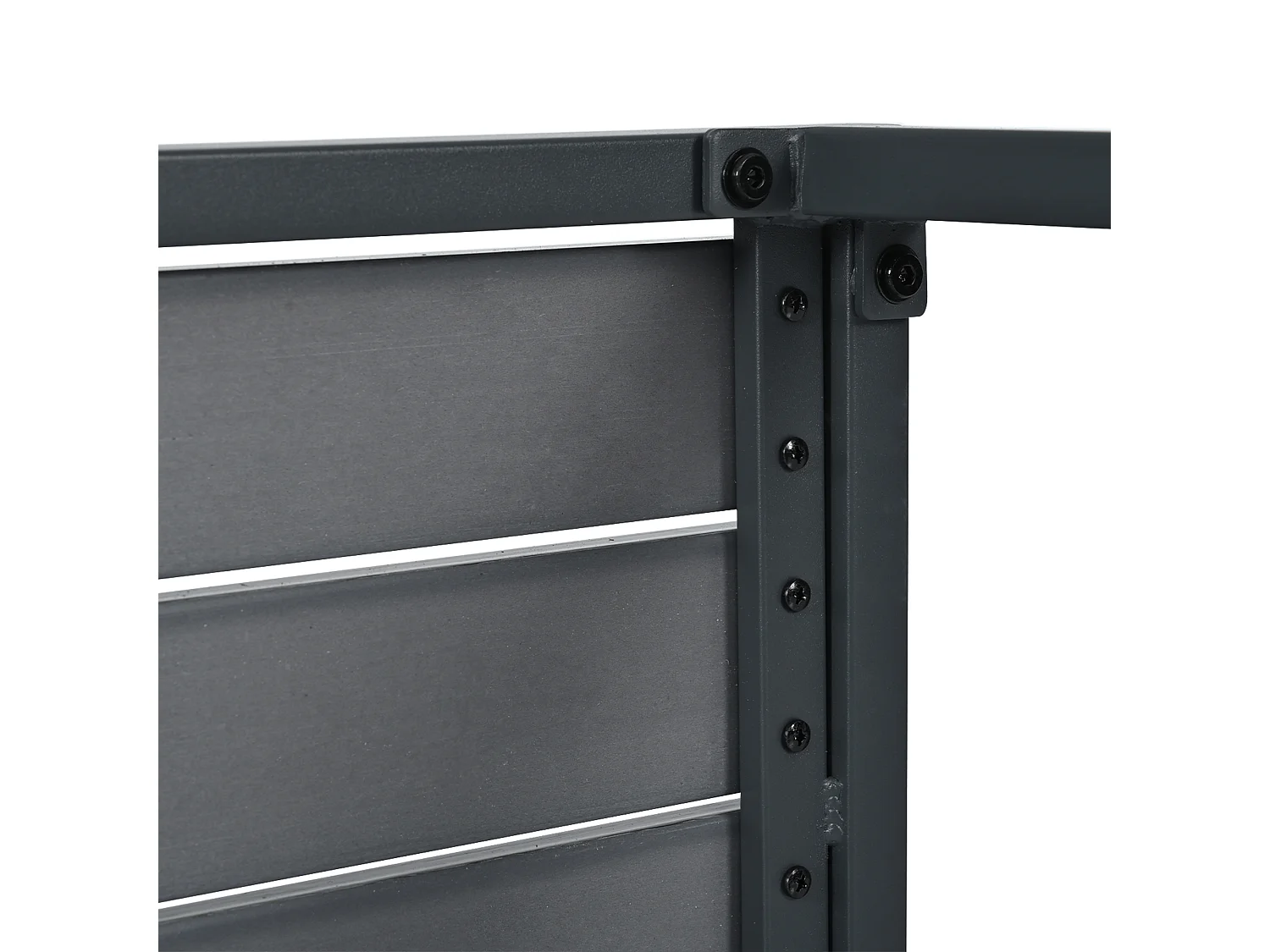 Muebles de jardín de hierro galvanizado - 4 plazas - 1 sofá, 2 sillones y 1 mesa de centro de WPC - decorado con cuerda gruesa - Gris