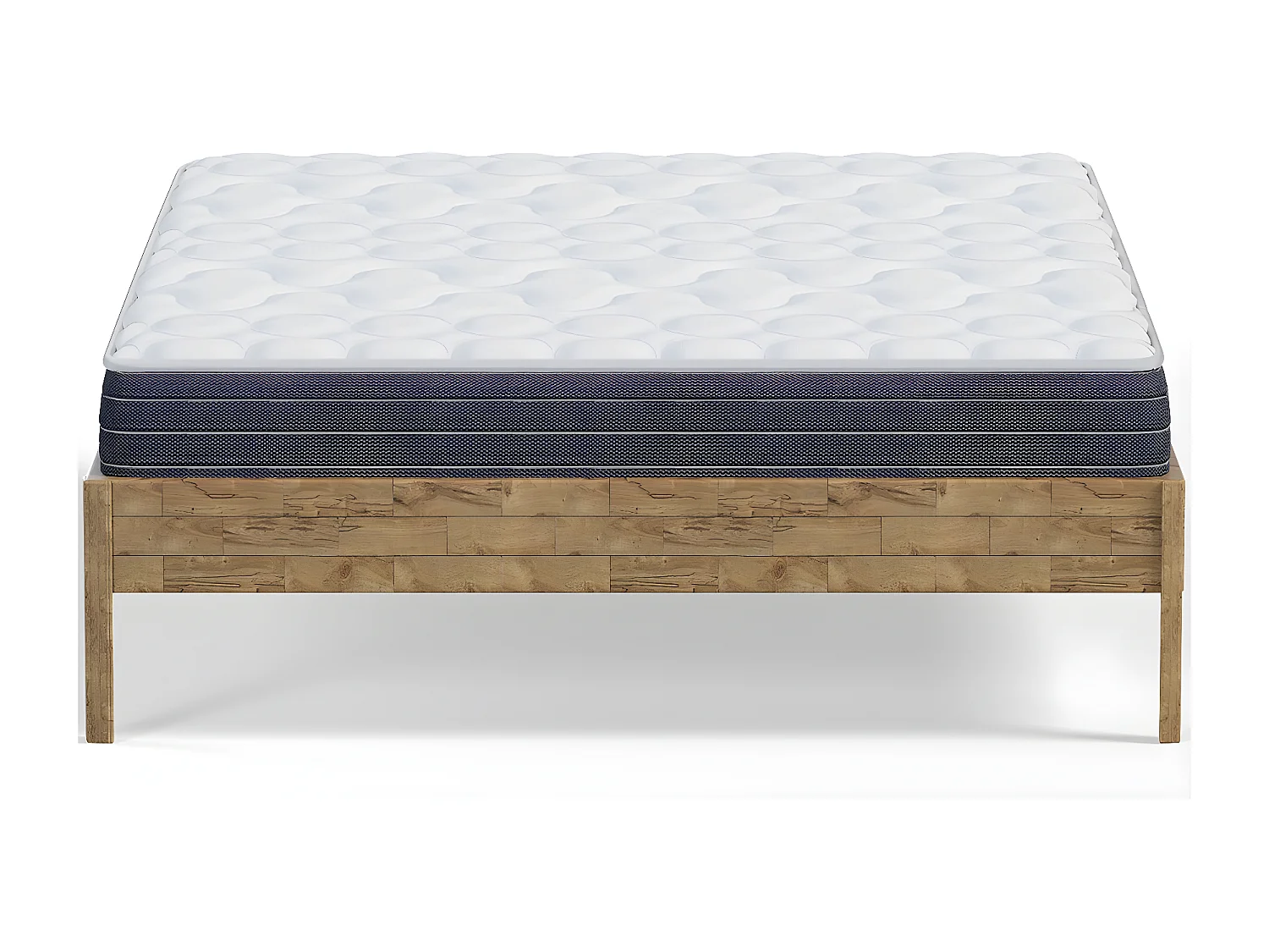 Ensemble lit adulte 140x190 cm en bois massif Aina + Matelas mémoire de forme Memo HR