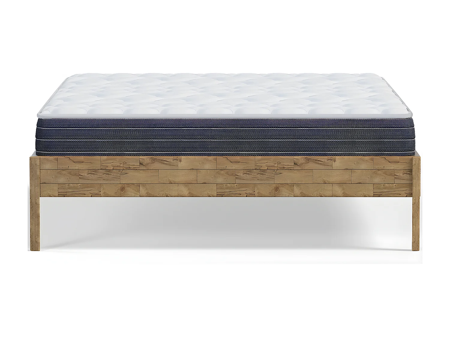 Ensemble lit adulte 140x190 cm en bois massif Aina + Matelas mémoire de forme Memo HR