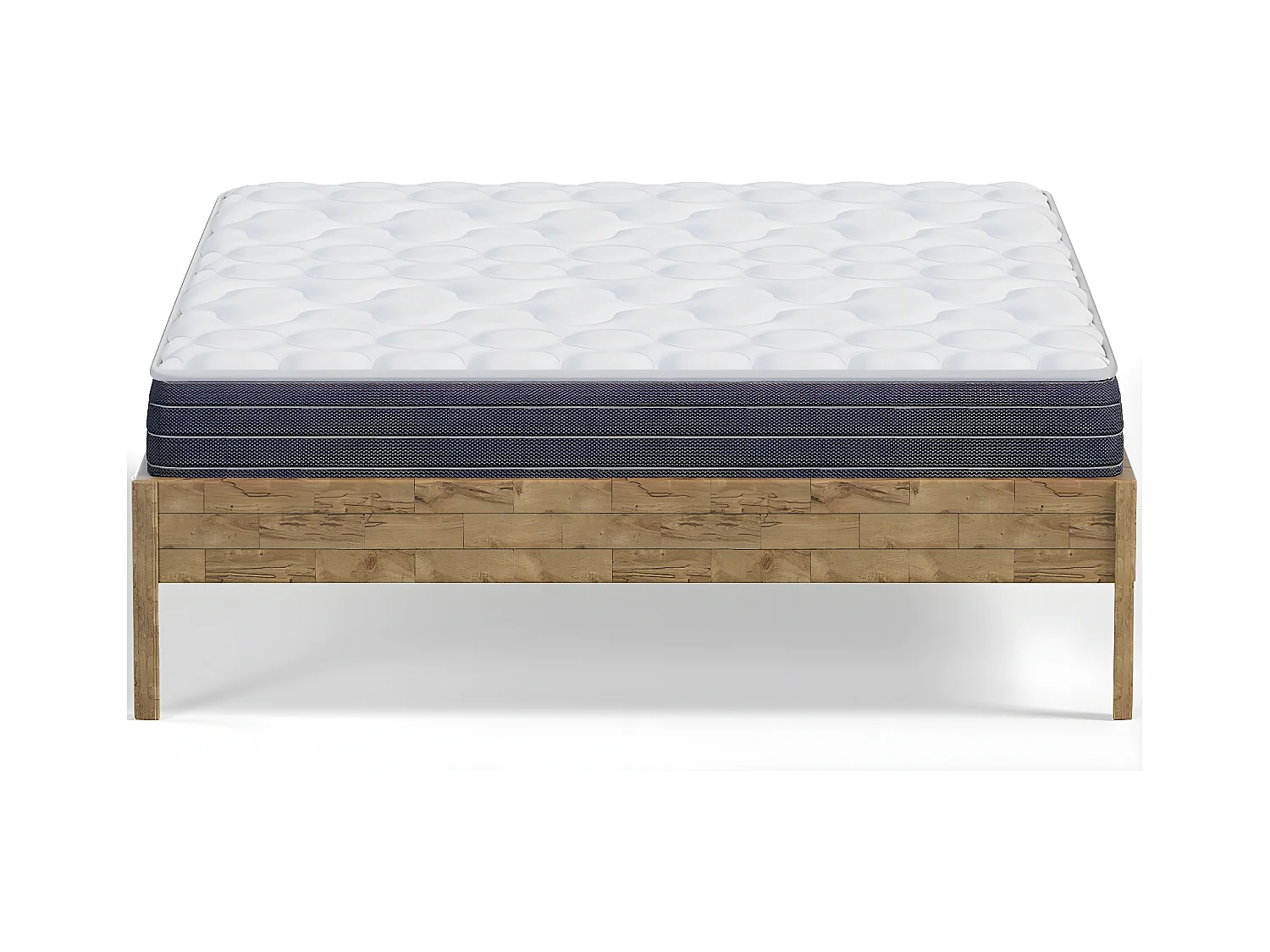 Ensemble lit adulte 140x190 cm en bois massif Aina + Matelas mémoire de forme Memo HR