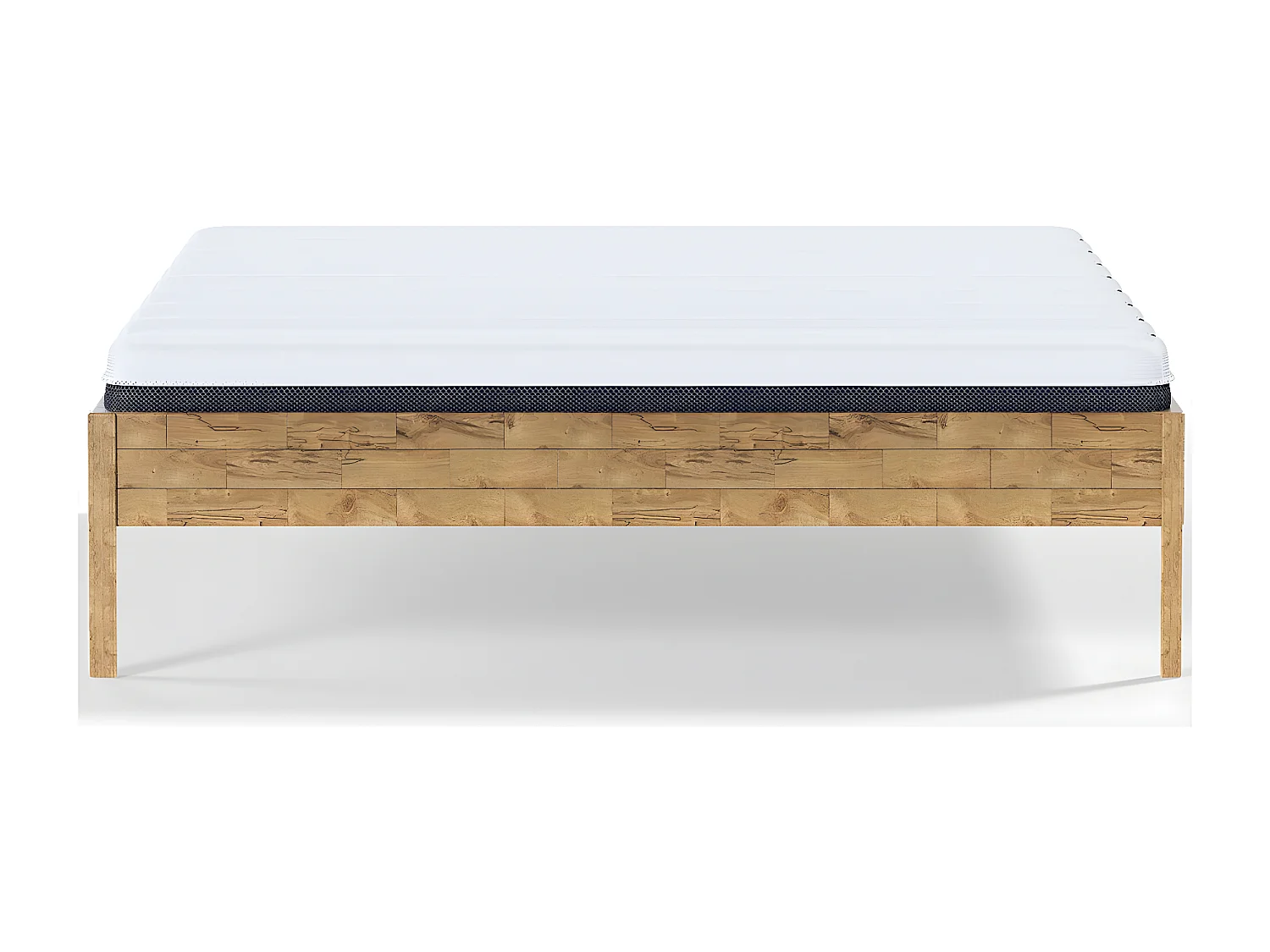 Ensemble lit adulte 140x190 cm en bois massif Aina + Matelas ressorts ensachés Mousse HR