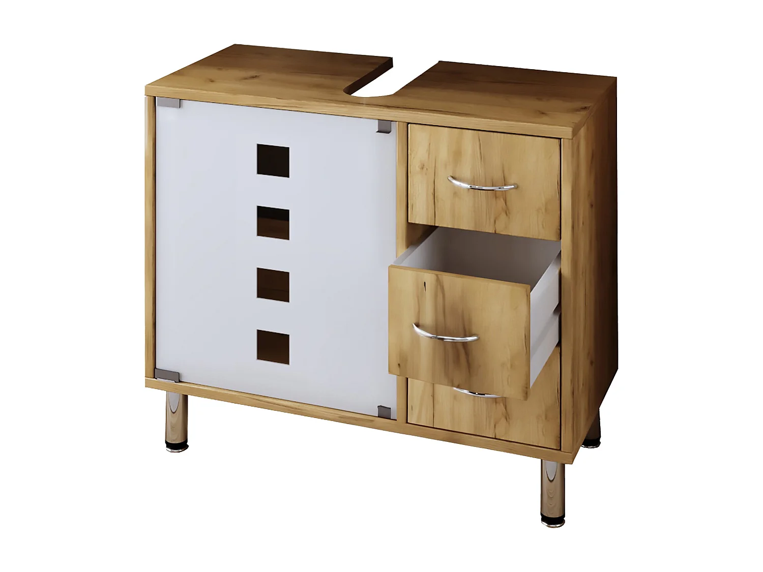 Holz Badmöbel Badunterschrank Darola Schublade