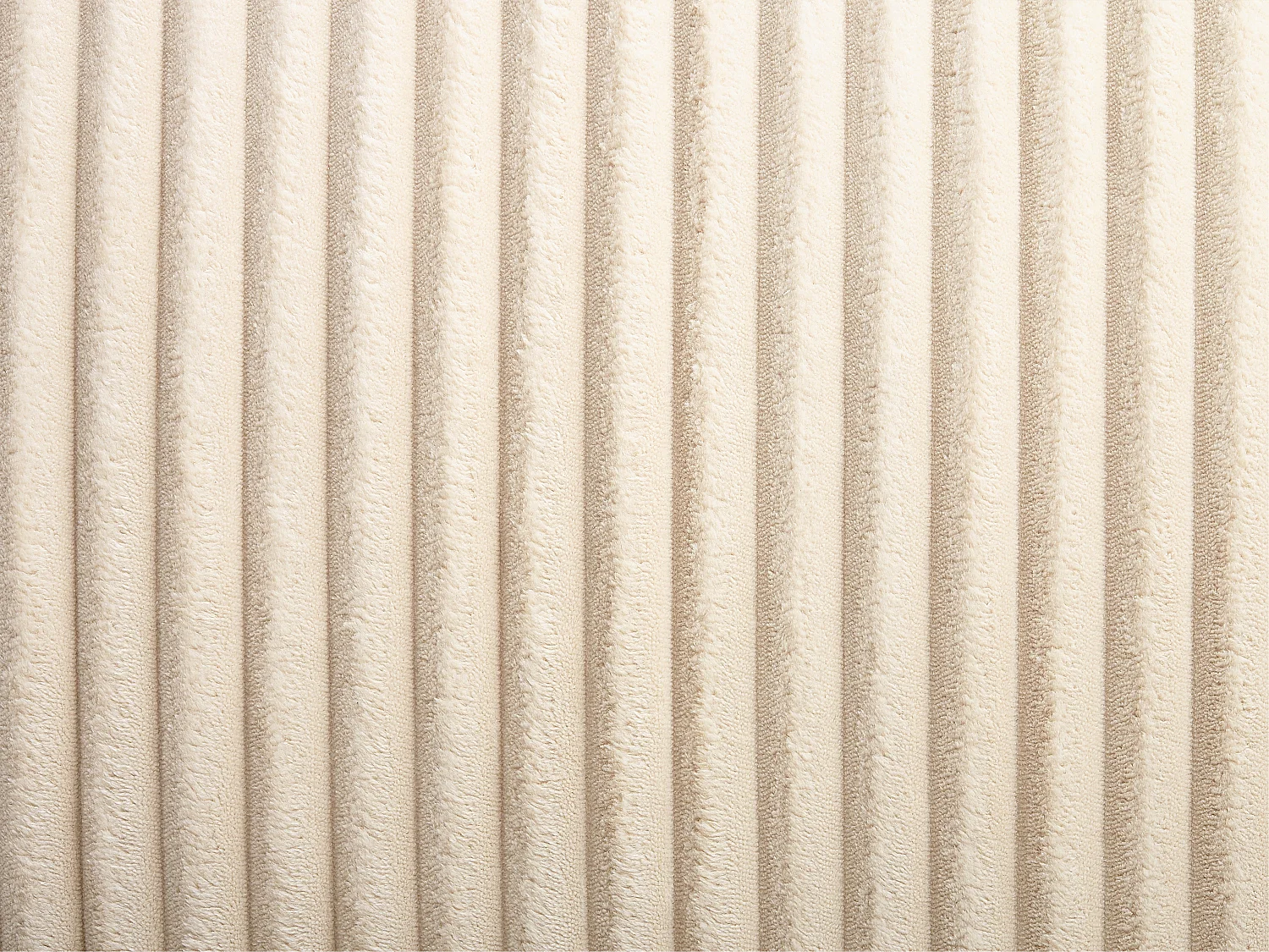 Zitbank met hoek links van beige ribfluweel met brede ribbels CALAZO van Pascal Morabito