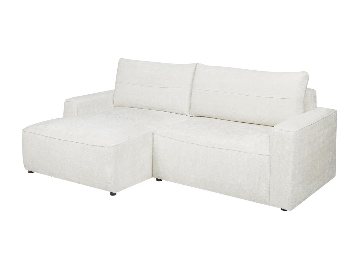 Ecksofa mit Schlaffunktion - Ecke links - Strukturstoff - Beige - VESATO günstig online kaufen