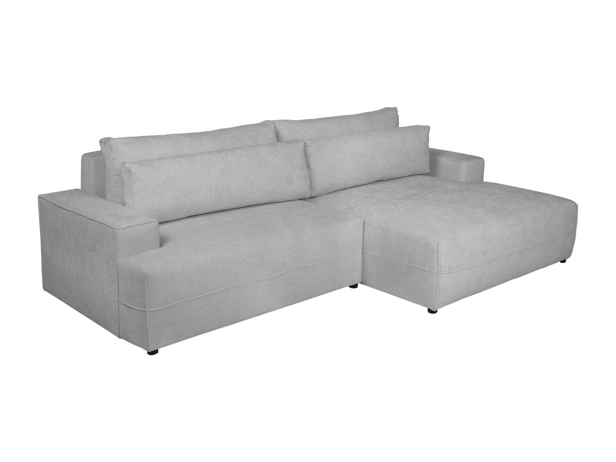 Ecksofa mit Schlaffunktion - Ecke rechts - Strukturstoff - Grau - BREGLIO günstig online kaufen