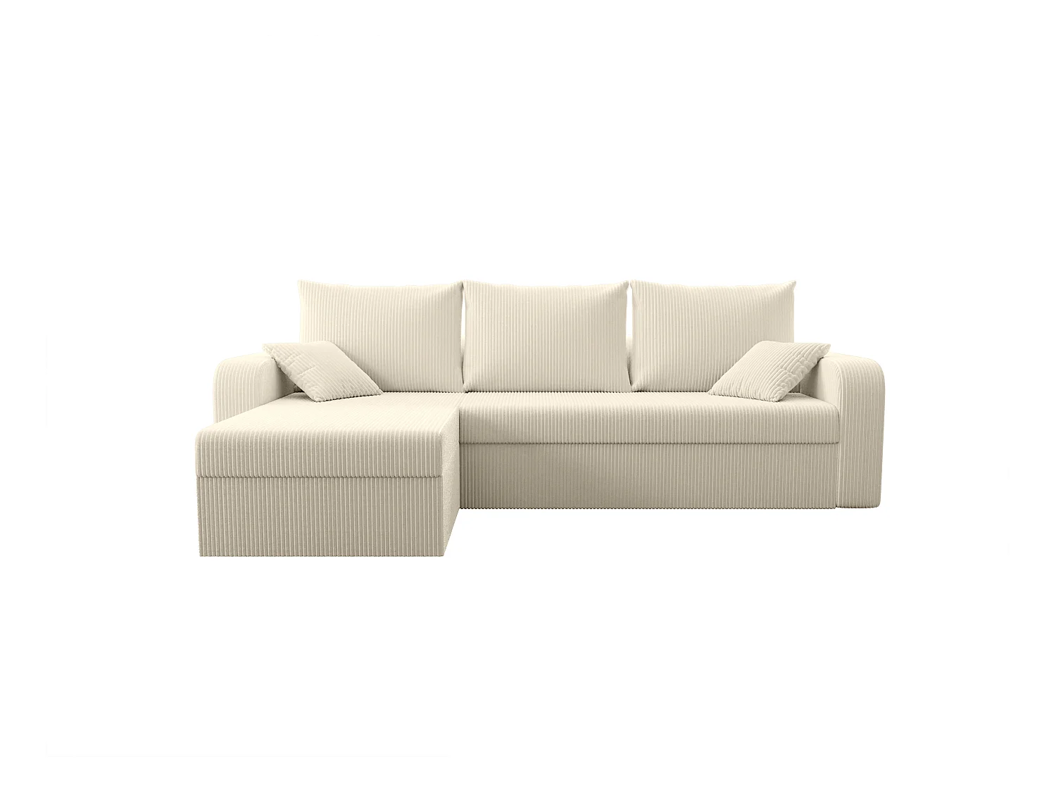 Canapé d'angle convertible et réversible en velours côtelé beige ONABIA