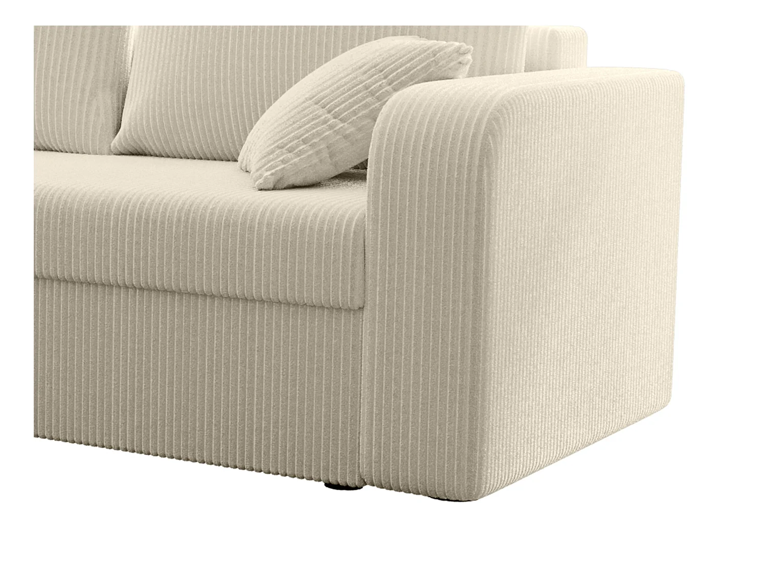 Canapé d'angle convertible et réversible en velours côtelé beige ONABIA