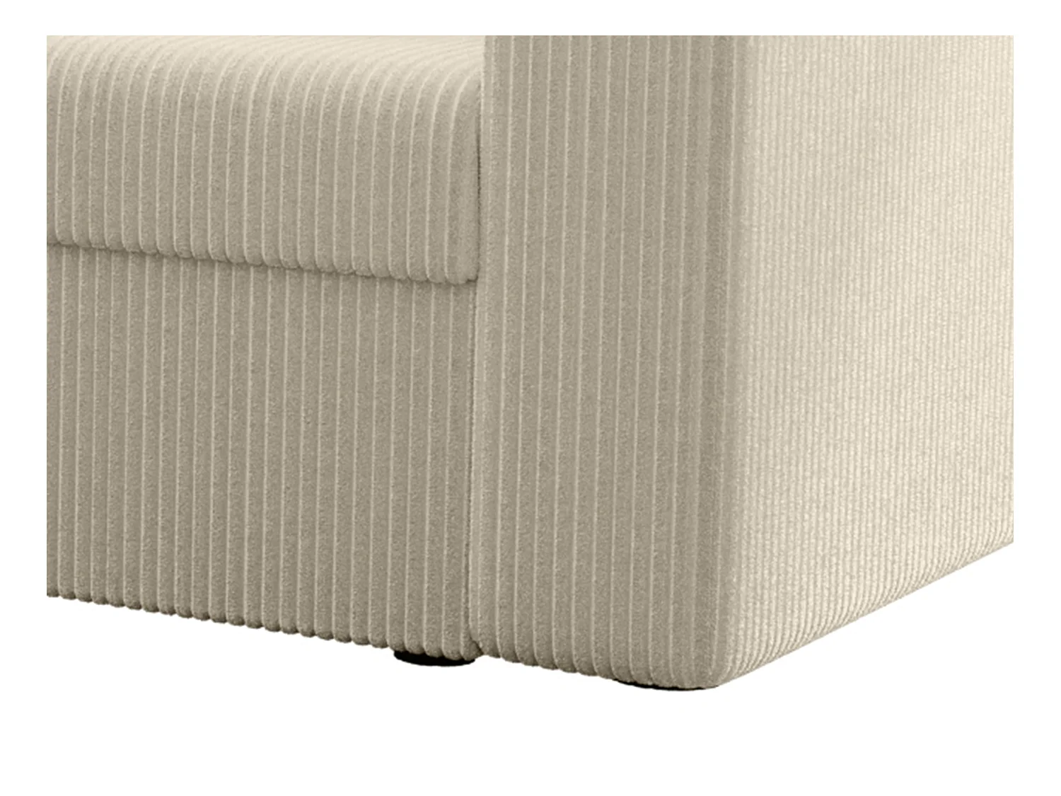 Canapé d'angle convertible et réversible en velours côtelé beige ONABIA