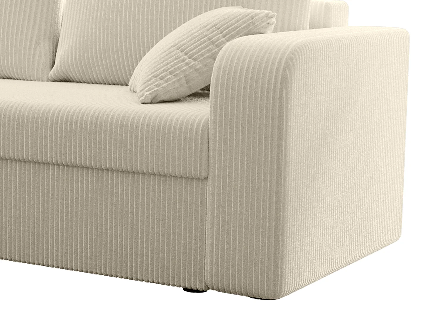 Canapé d'angle convertible et réversible en velours côtelé beige ONABIA