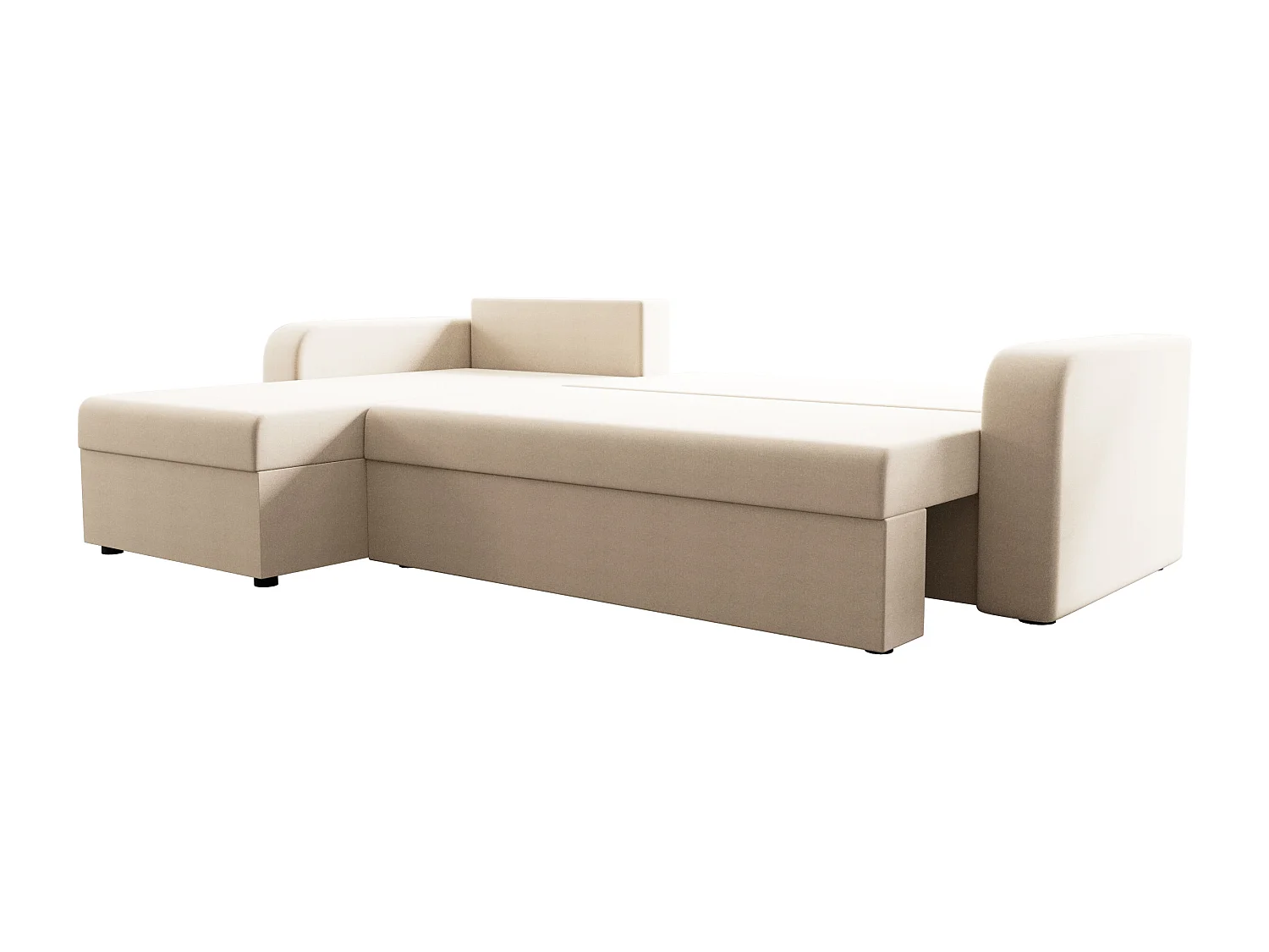 Canapé d'angle convertible et réversible en tissu beige ONABIA